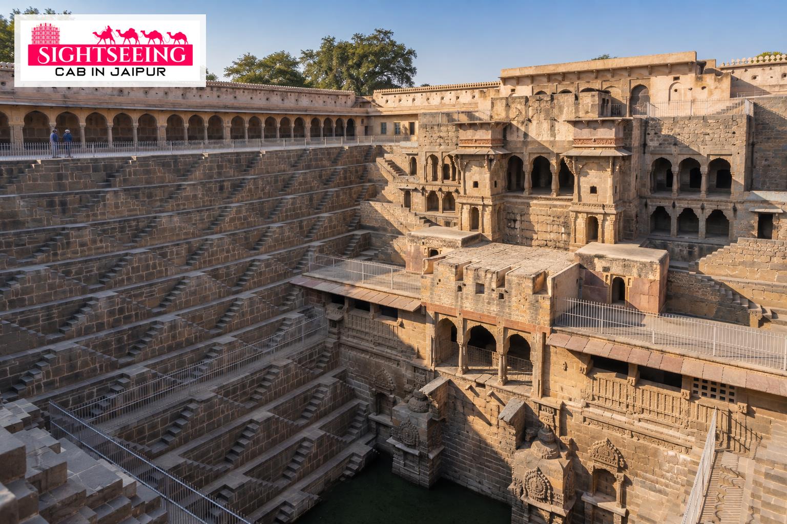 Geometric stone steps inspired by Chand Baori at Abhaneri