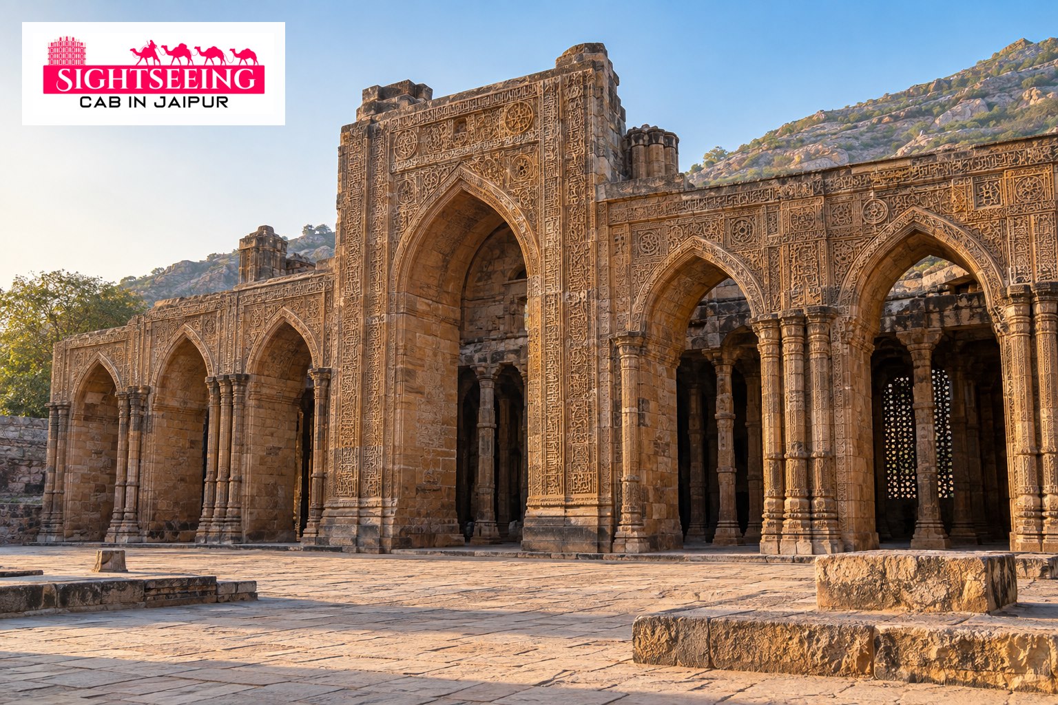 Arched stone architecture at Adhai Din Ka Jhonpra Ajmer