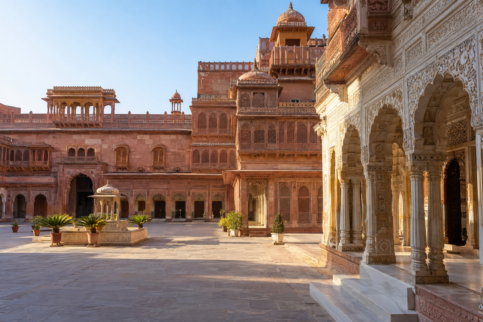 Junagarh Fort courtyard in Bikaner