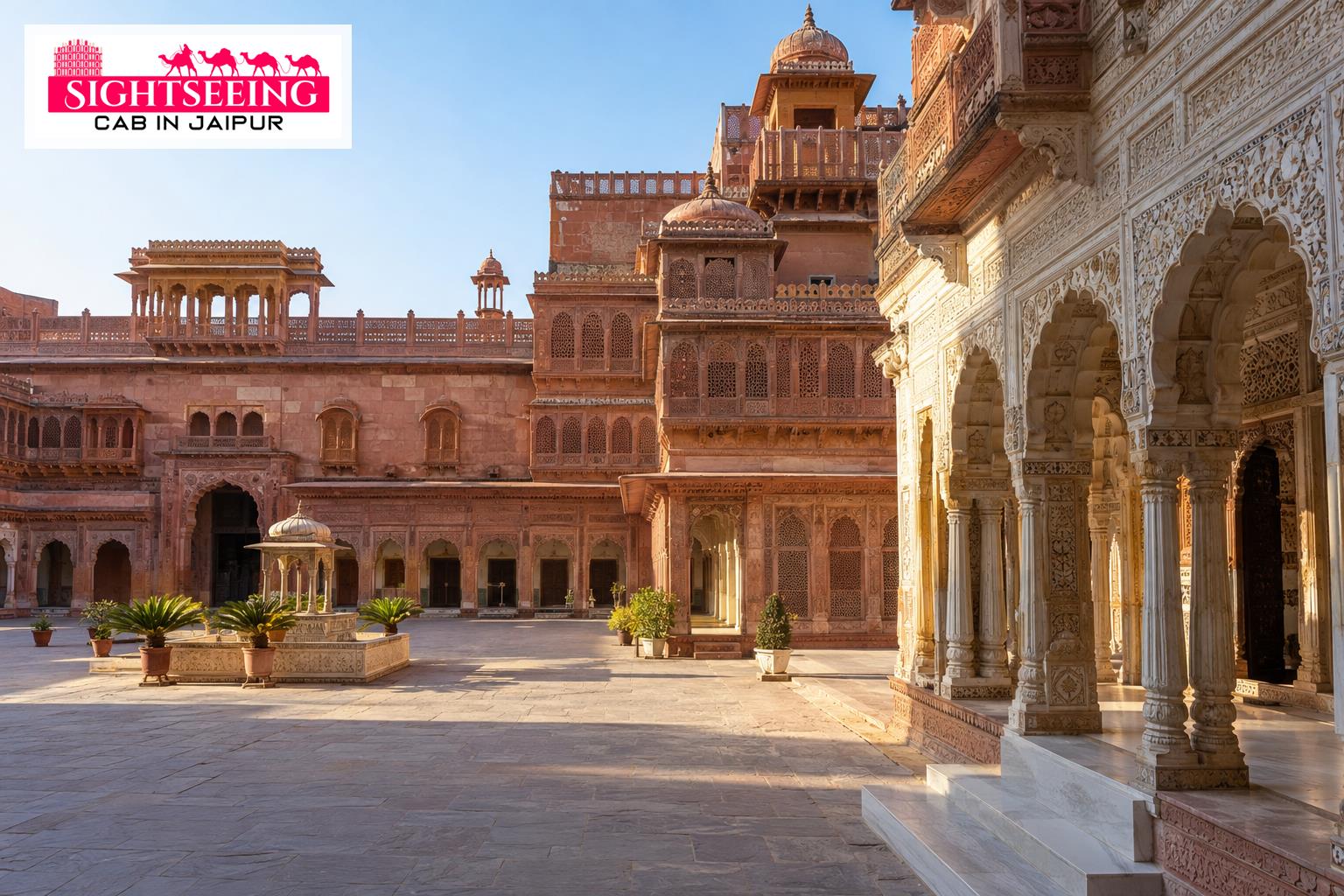 Detailed architecture inside Junagarh Fort Bikaner