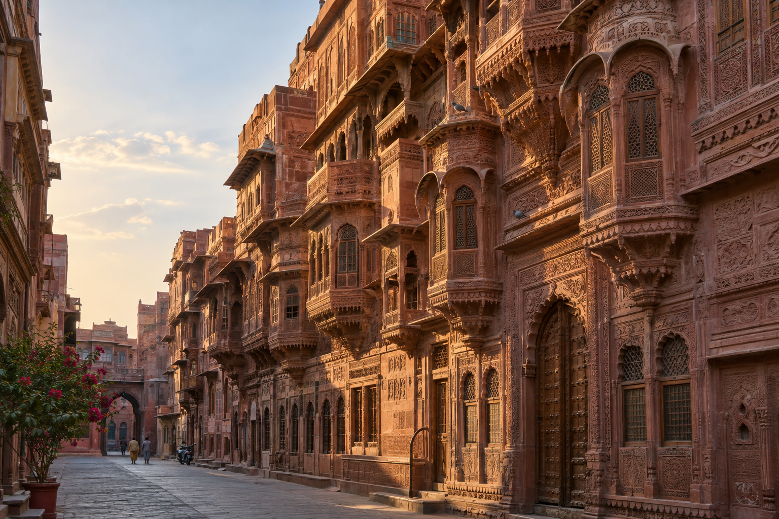 Rampuria Havelis heritage street in Bikaner