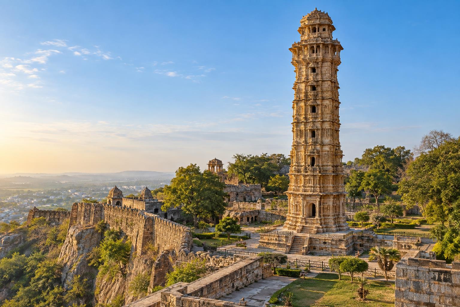 Illustration of Vijay Stambha Chittorgarh
