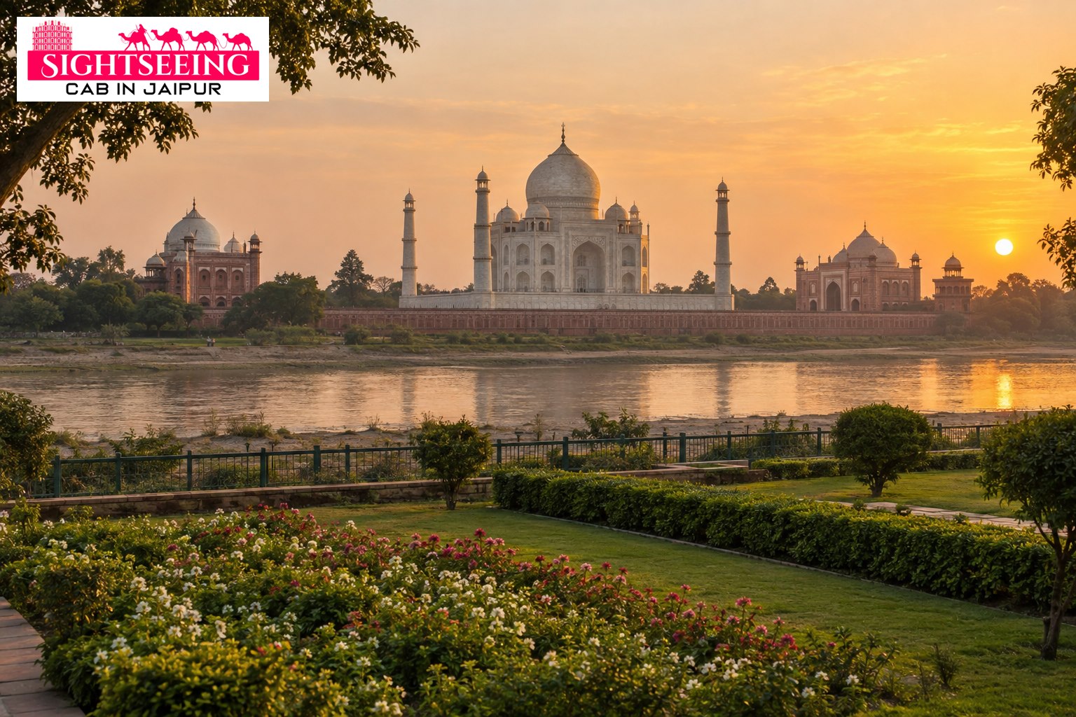 Mehtab Bagh sunset view of Taj Mahal Agra