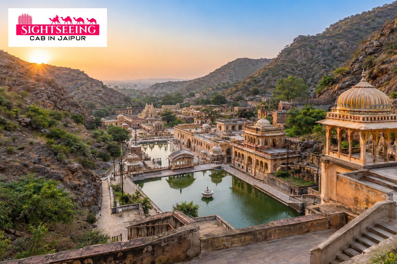 Galta Ji landscape in Jaipur, starting city of Jaipur Agra tour
