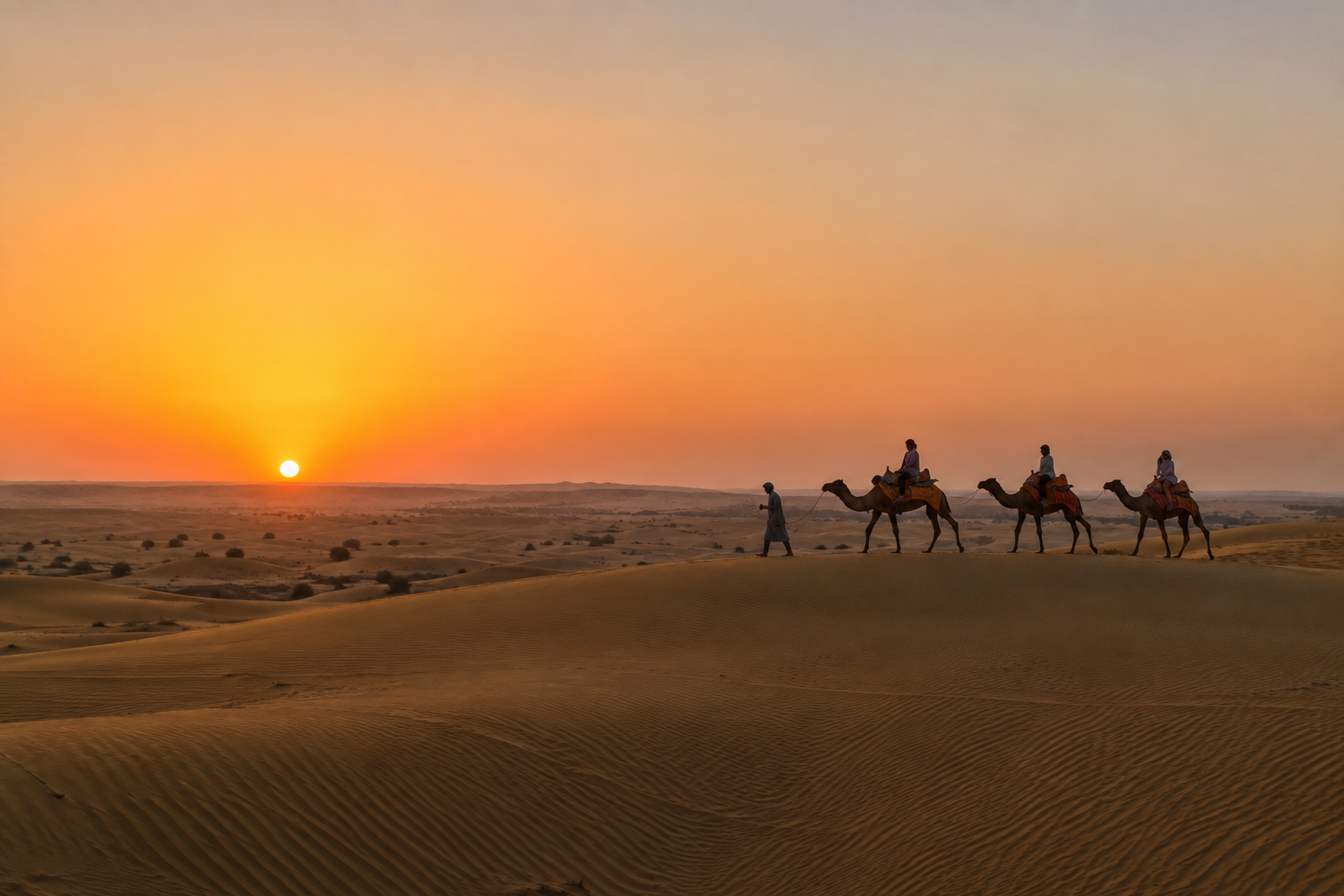 Camel safari at Sam Sand Dunes Jaisalmer