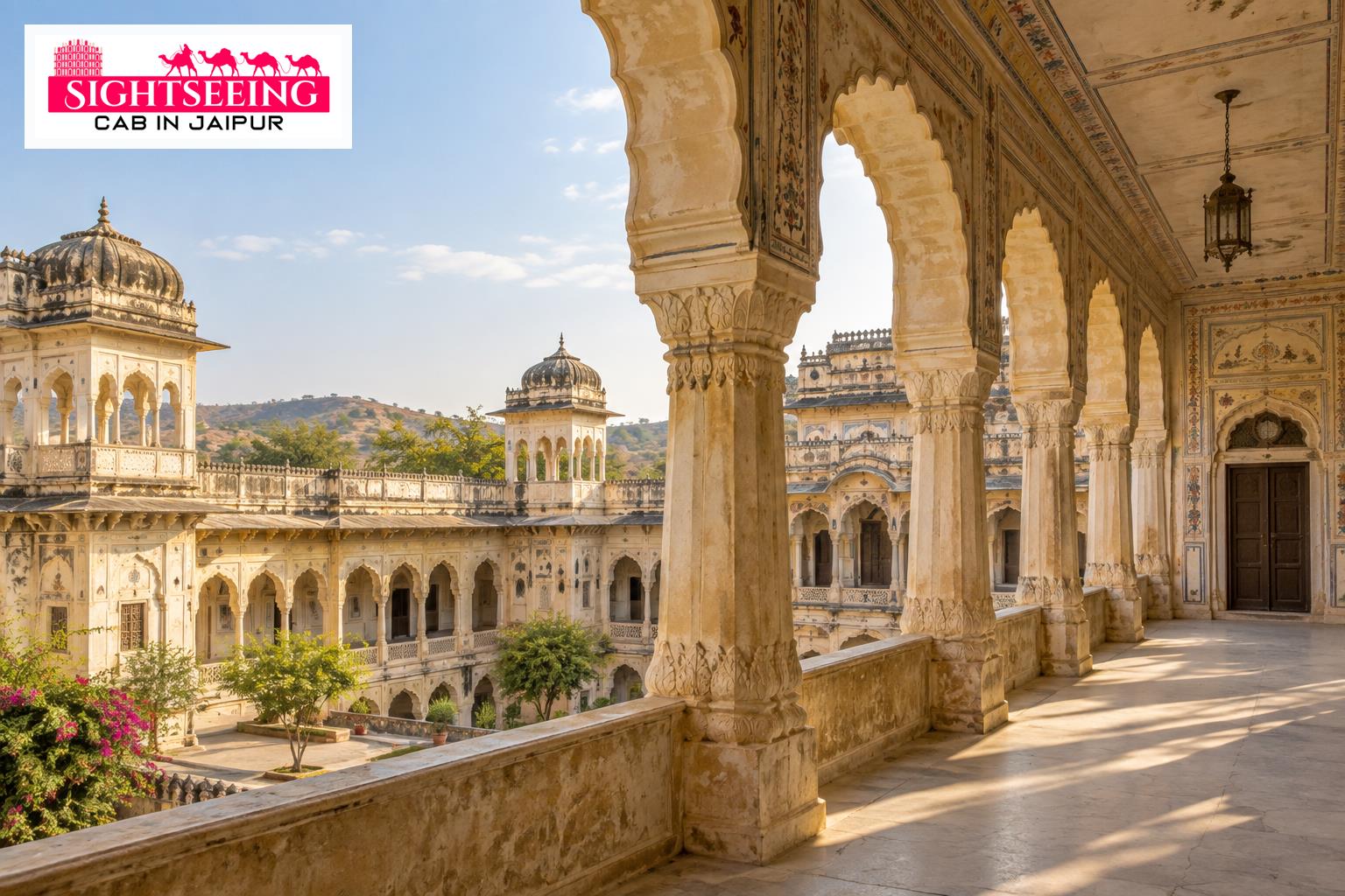 AI-generated Khetri Mahal visual with current website logo