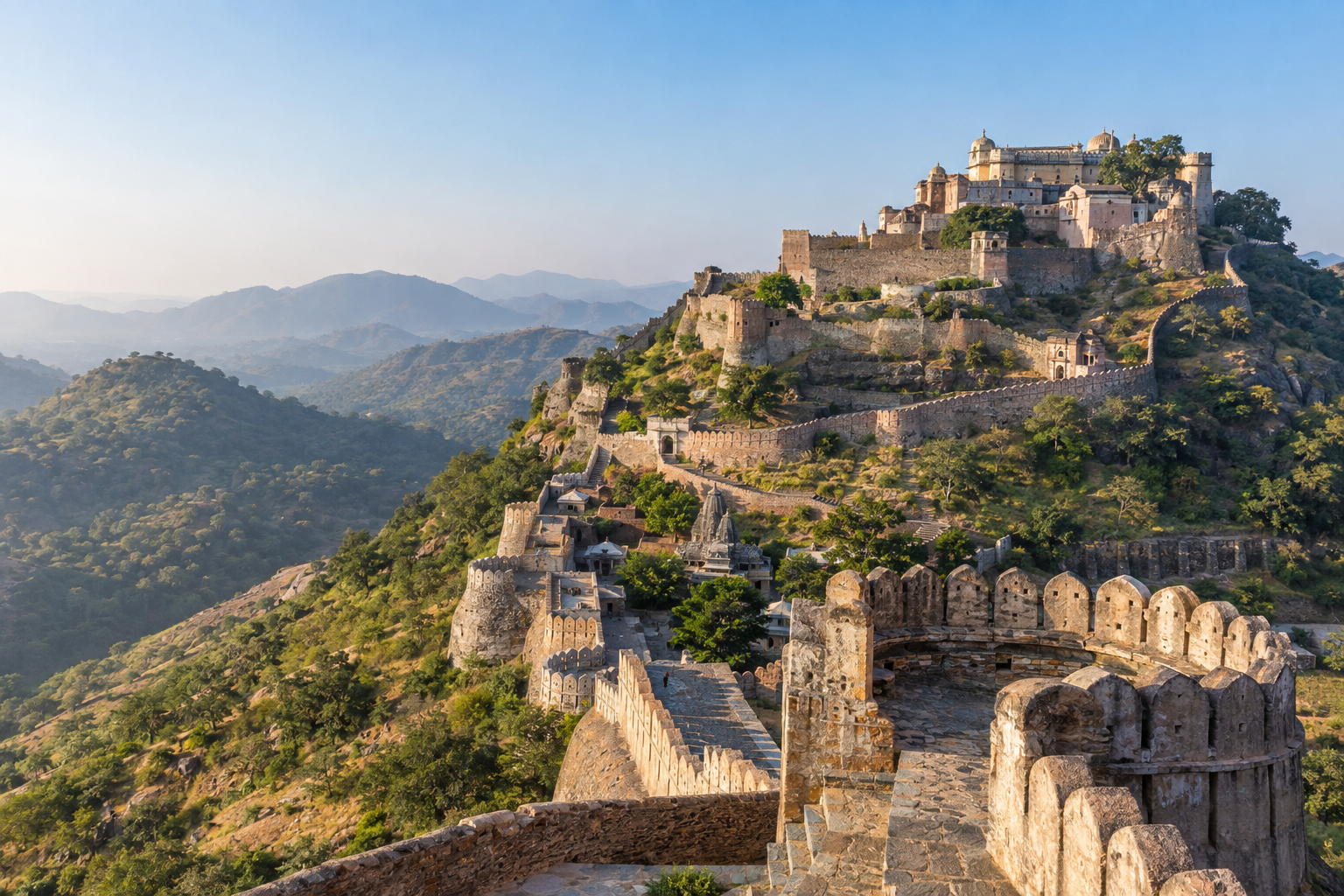 Panoramic view of Kumbhalgarh Fort