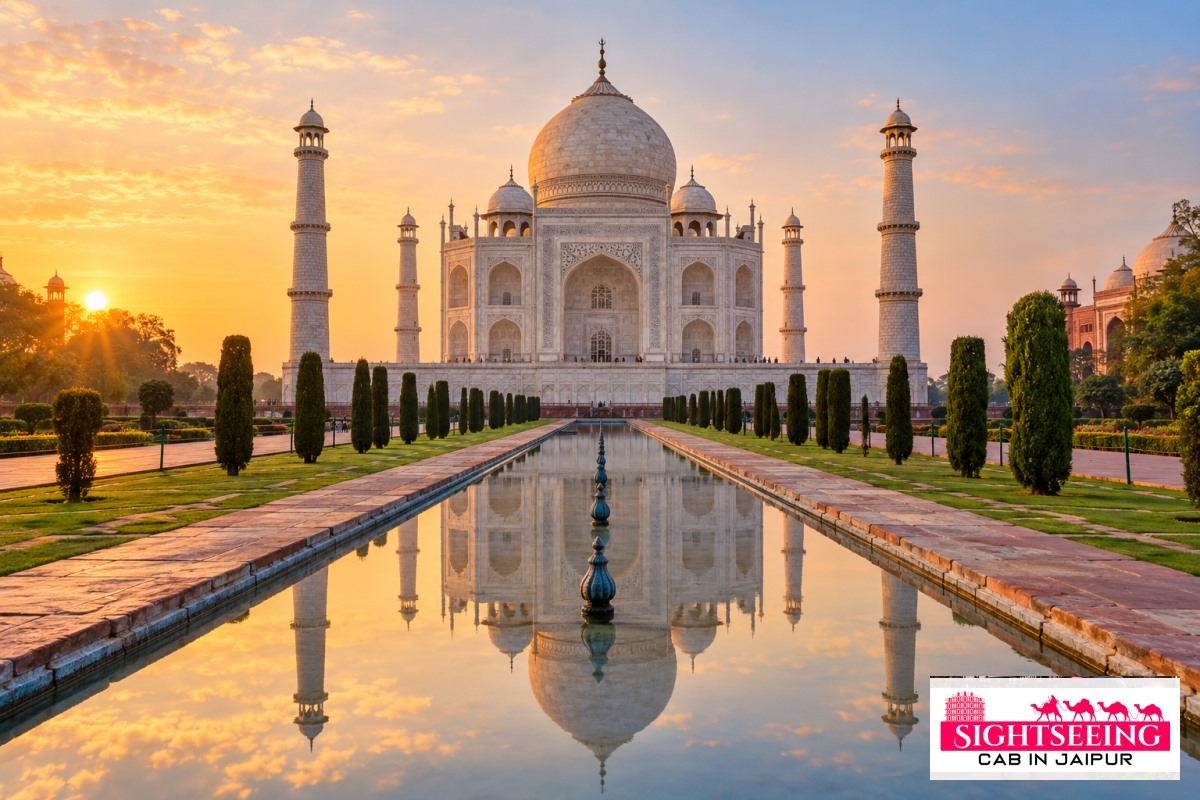 Taj Mahal sunrise on luxury Golden Triangle tour