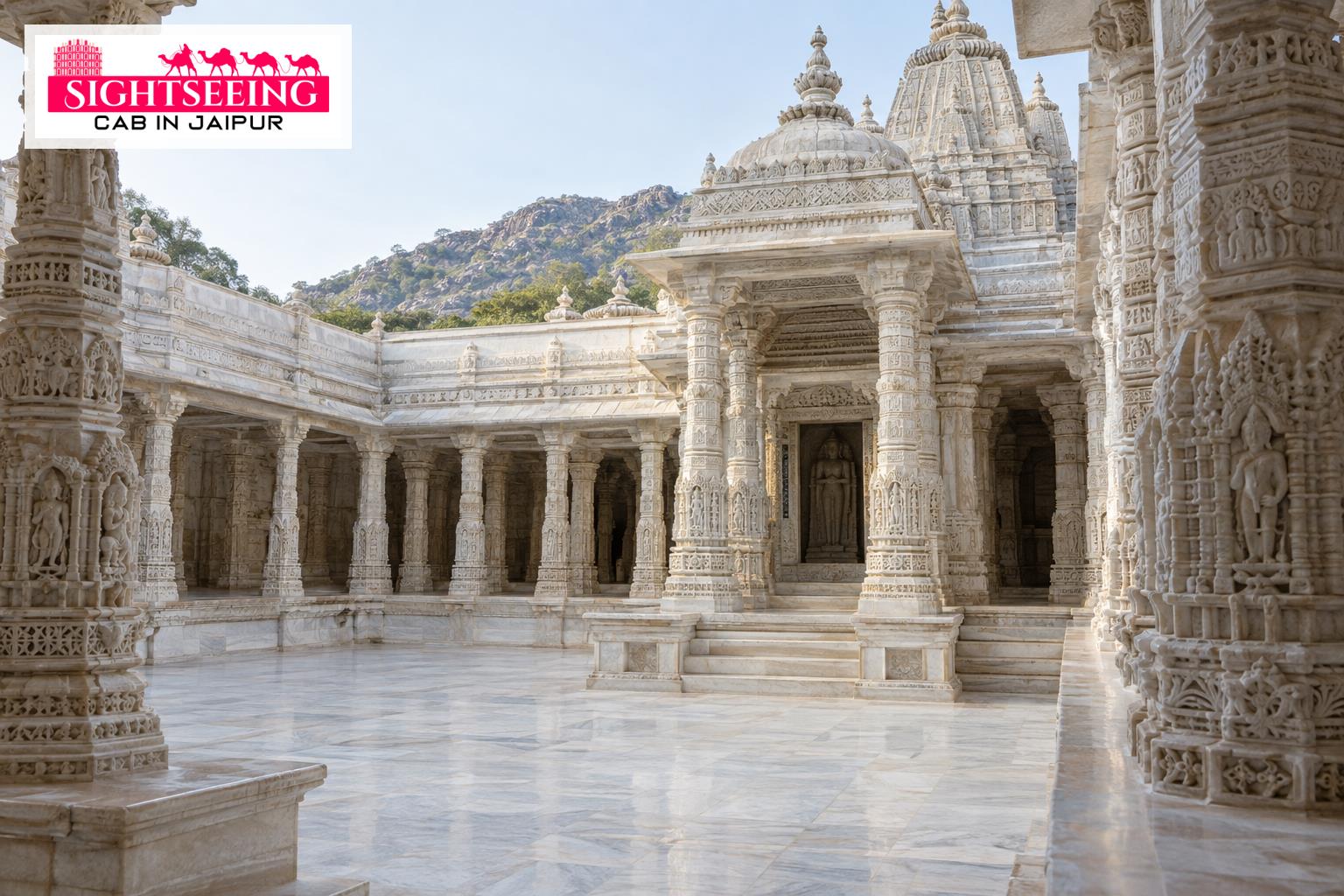 White marble architecture of Dilwara Jain Temples Mount Abu