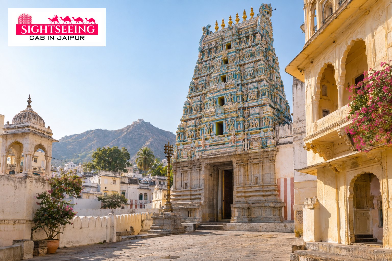 Old Rangji Temple architecture in Pushkar