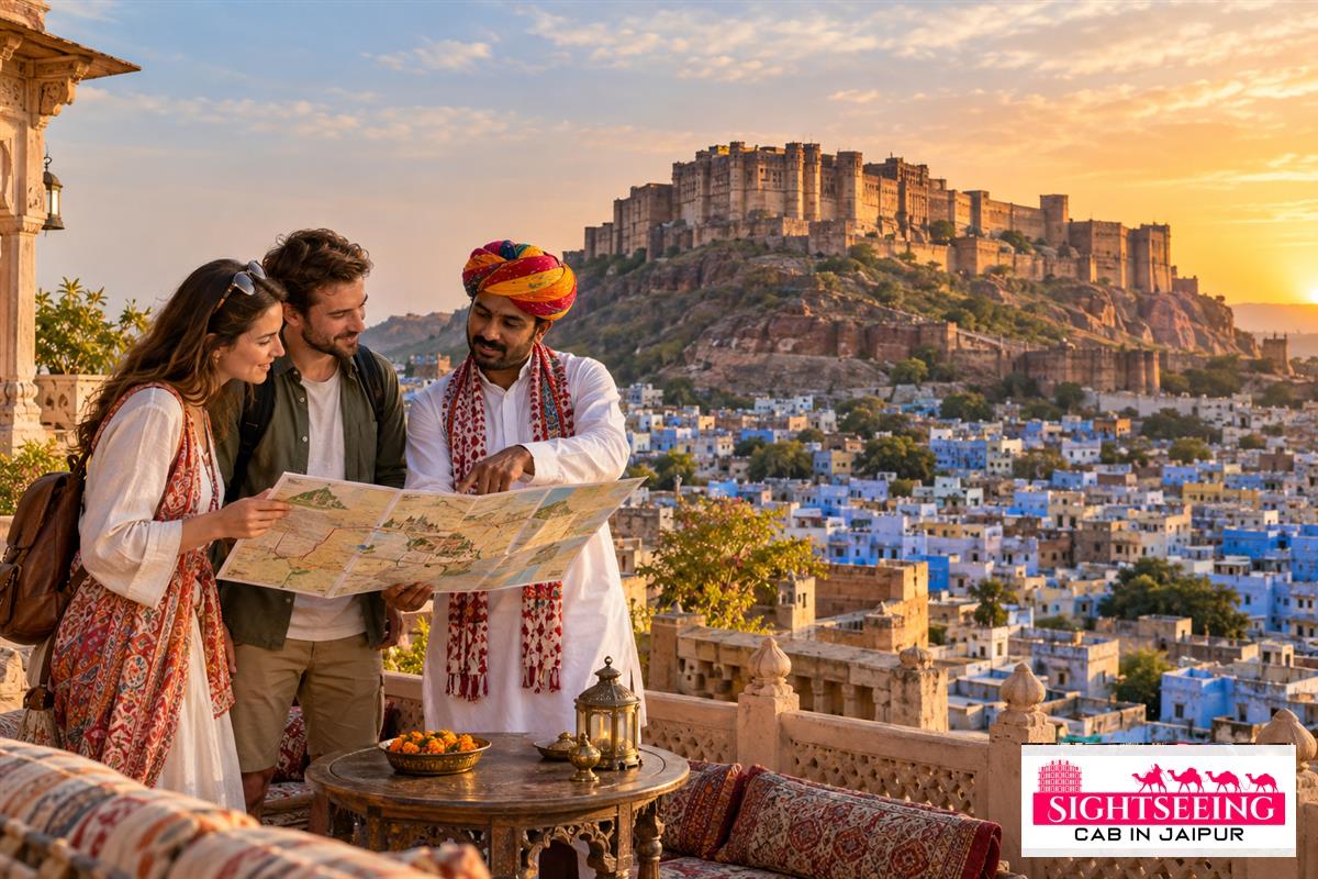 Rajasthan tour coordinator planning a Jodhpur route with travellers
