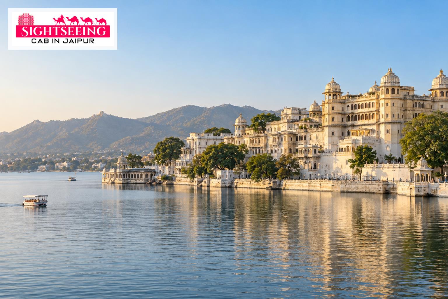 AI-generated Udaipur City Palace and Lake Pichola visual